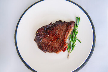 medium rare steak on a plate