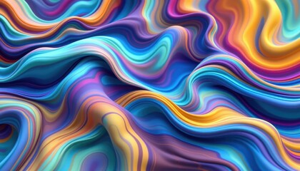 Obraz premium Digital Fabric Patterns Create an image simulating digital fabric with flowing wave patterns that shift in color and gradient.