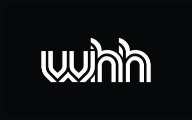 Obraz premium WHH Creative Unique Modern Letter Logo Design. Stylized logo featuring a unique letter design, presenting abstract minimalist aesthetics and modern appeal.