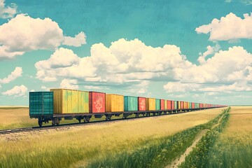 Obraz premium train in the countryside