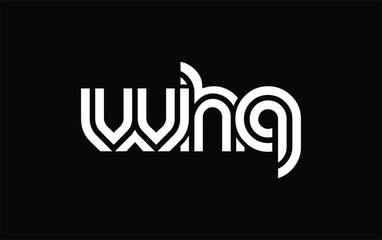 Fototapeta premium WHQ Creative Unique Modern Letter Logo Design. Stylized logo featuring a unique letter design, presenting abstract minimalist aesthetics and modern appeal.