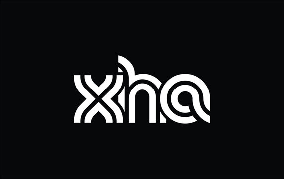 XHA Creative Unique Modern Letter Logo Design. Stylized logo featuring a unique letter design, presenting abstract minimalist aesthetics and modern appeal.