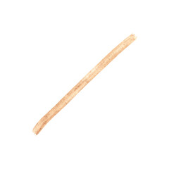 Old Wooden Stick isolated on a white background. Watercolor illustration of tree branch, log or peace of trunk. Design element.