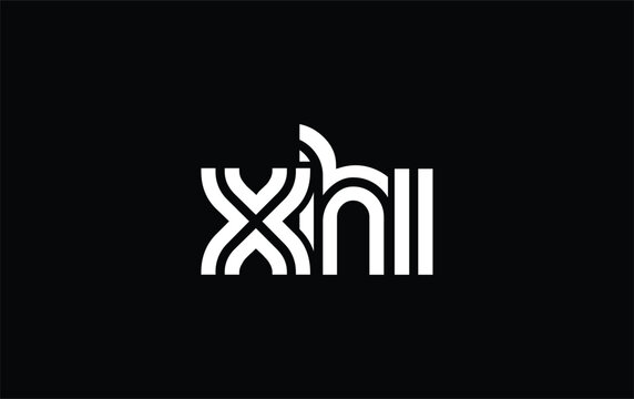 XHI Creative Unique Modern Letter Logo Design. Stylized logo featuring a unique letter design, presenting abstract minimalist aesthetics and modern appeal.