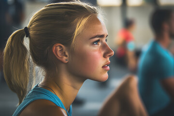 Portrait of a Young Woman Athlete Outdoors