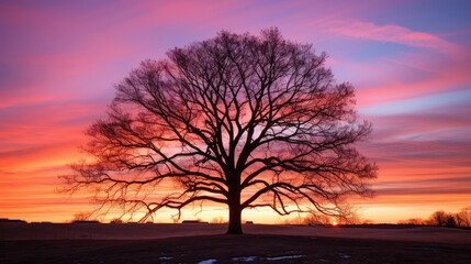 Fototapeta premium silhouette catalpa tree