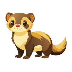 Fototapeta premium Adorable cartoon ferret illustration for children