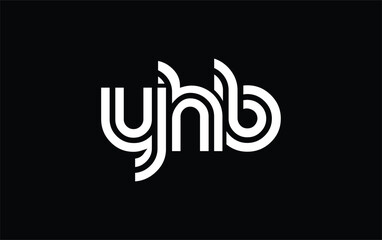 YHB Creative Unique Modern Letter Logo Design. Stylized logo featuring a unique letter design, presenting abstract minimalist aesthetics and modern appeal.