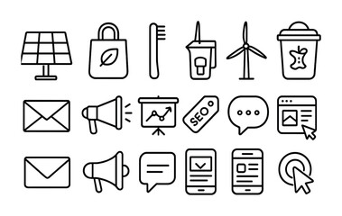 Outline icons of laptop, notebook, mug, and tablet with checklist and charging cable.