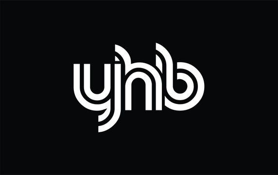 YHB Creative Unique Modern Letter Logo Design. Stylized logo featuring a unique letter design, presenting abstract minimalist aesthetics and modern appeal.