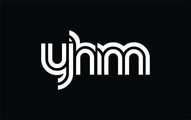 YHM Creative Unique Modern Letter Logo Design. Stylized logo featuring a unique letter design, presenting abstract minimalist aesthetics and modern appeal.