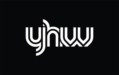 YHW Creative Unique Modern Letter Logo Design. Stylized logo featuring a unique letter design, presenting abstract minimalist aesthetics and modern appeal.