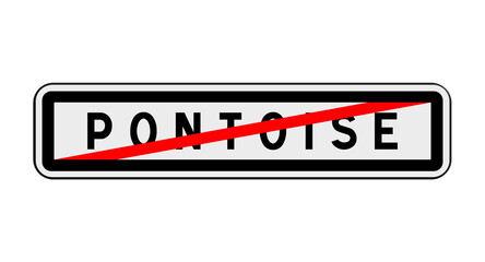 Panneau de sortie de Pontoise, Val-d'Oise, Île-de-France