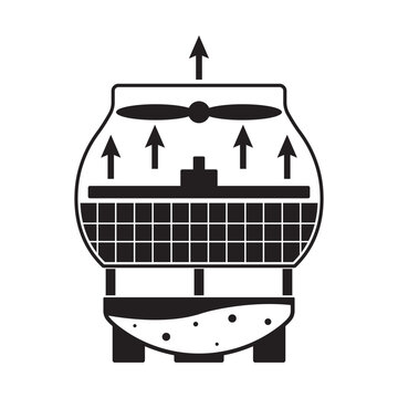 water cooling tower system daigram illustration