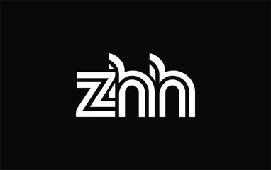 ZHH Creative Unique Modern Letter Logo Design. Stylized logo featuring a unique letter design, presenting abstract minimalist aesthetics and modern appeal.
