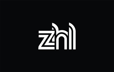 ZHL Creative Unique Modern Letter Logo Design. Stylized logo featuring a unique letter design, presenting abstract minimalist aesthetics and modern appeal.