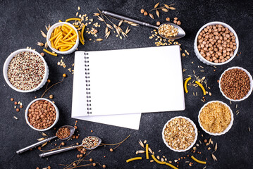 Various gluten free cereals and groats