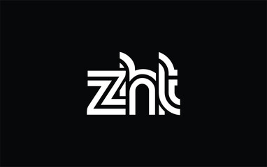 ZHT Creative Unique Modern Letter Logo Design. Stylized logo featuring a unique letter design, presenting abstract minimalist aesthetics and modern appeal.