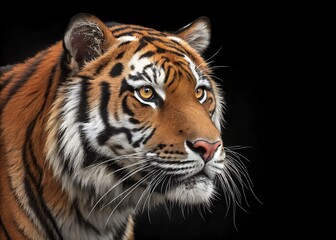 Fototapeta premium Tiger Face Close-Up with Intense Gaze