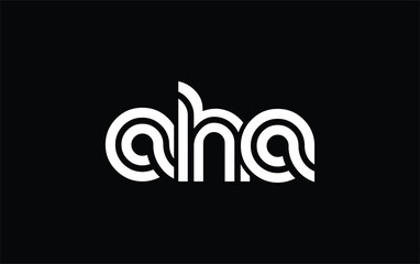 Obraz premium AHA Creative Unique Modern Letter Logo Design. Stylized logo featuring a unique letter design, presenting abstract minimalist aesthetics and modern appeal.