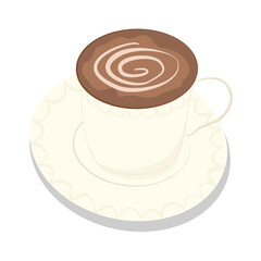 hot chocolate drink or coffee cup with saucer