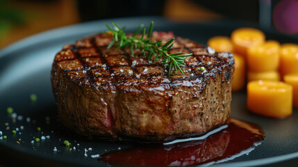 Delicious steak with roasted vegetables