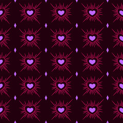 Seamless pattern of pink heart shape. Pink romantic pattern. Trendy vector illustration. Valentine's day, birthday pattern design for wrapping paper, paper bags, wallpaper
