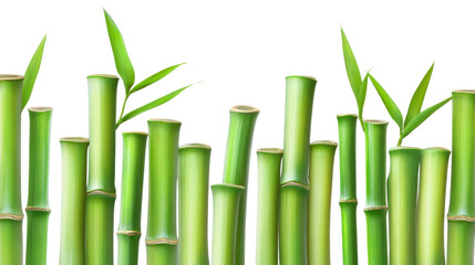 Obraz premium green bamboo leaves on white
