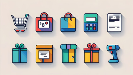 Colorful ui icons for design