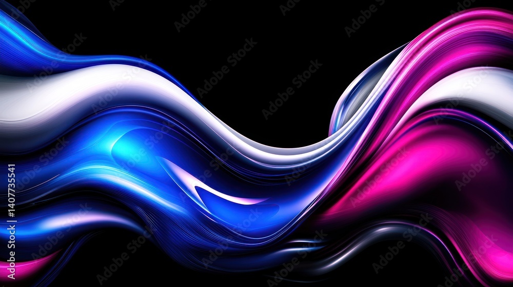 Wall mural abstract flowing liquid colors on black background. possible use graphic design element