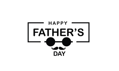 happy fathers day greeting card design with mustache and sunglasses illustration