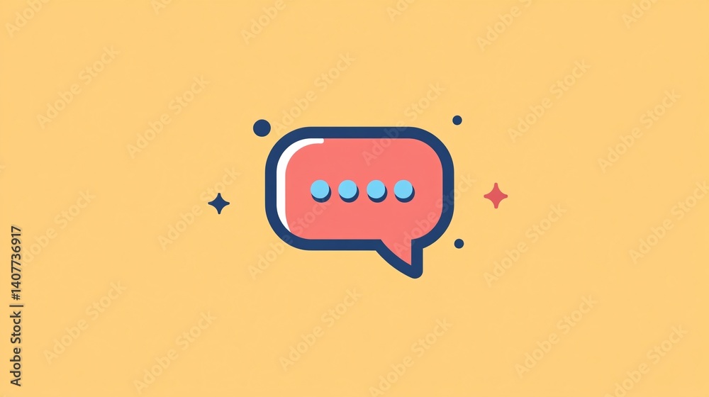 Poster Speech bubble showing loading status on yellow background