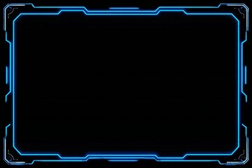 Obraz premium Futuristic display screen with glowing blue accents.