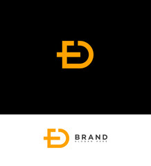 Modern ED Monogram Logo Design Brand Identity Template