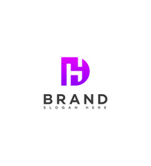 Modern Gradient DH, HD Logo Design Brand Identity