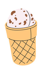 Vanilla ice-cream wafer hand drawn