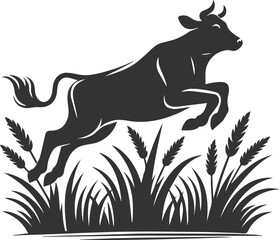 Cow with tree silhouette