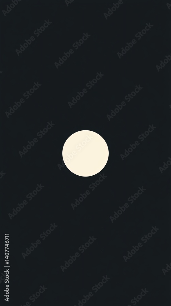 Poster Bright yellow circle shining on a dark background representing minimalism and simplicity