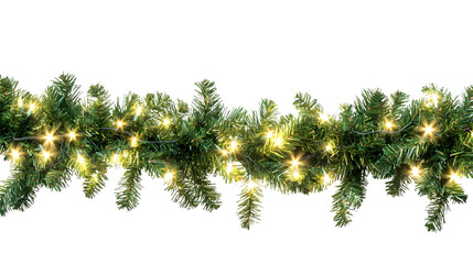 Elegant Christmas Border with Coniferous Branches for Festive Decor