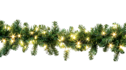 Elegant Christmas Border with Coniferous Branches for Festive Decor