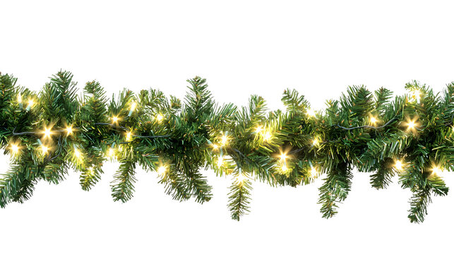 Elegant Christmas Border with Coniferous Branches for Festive Decor