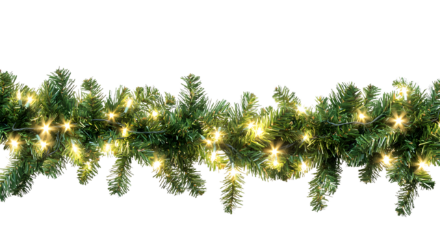 Elegant Christmas Border with Coniferous Branches for Festive Decor
