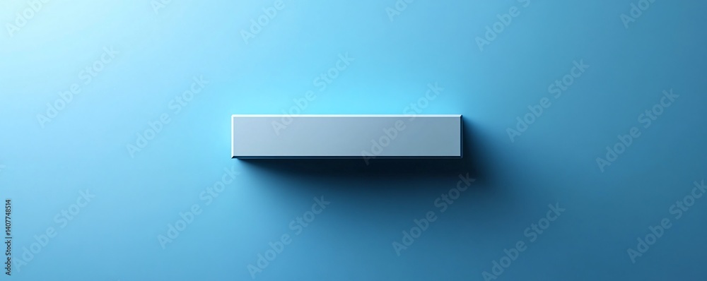 Poster minus sign floating on minimalist blue background conveys simplicity