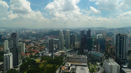 Fototapeta premium Kuala Lumpur Twin Towers: Iconic Skyscrapers of Malaysia's Metropolis