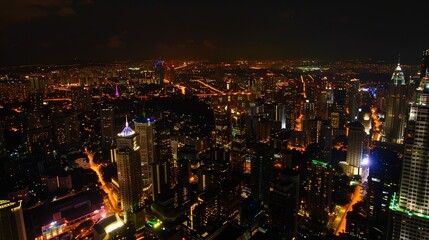 Fototapeta premium Kuala Lumpur Twin Towers: Iconic Skyscrapers of Malaysia's Metropolis