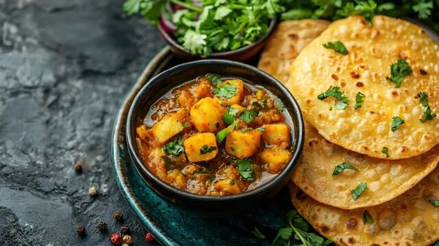 poori with aloo sabzi video indian food