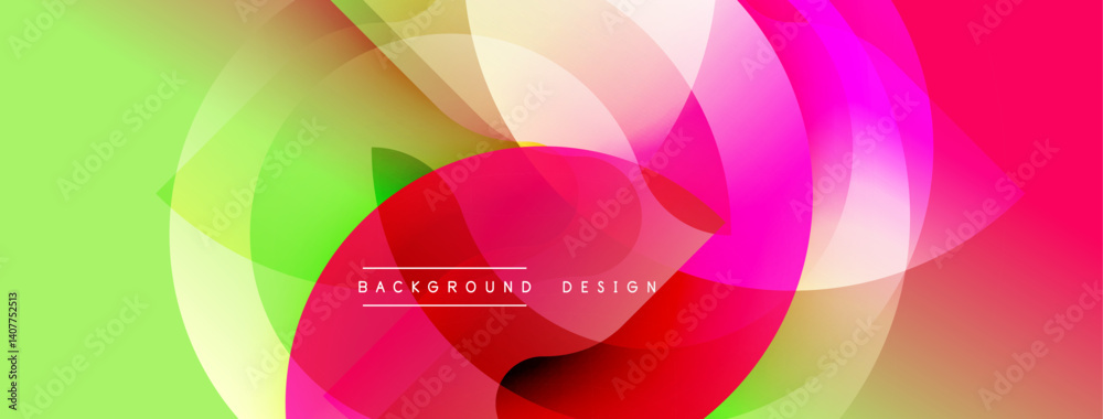 Aufkleber abstract vibrant design features overlapping translucent circles. colors blend from green, yellow, r