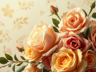 bouquet of roses on a white background