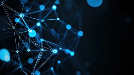 Abstract blue network illustration conveying digital connections and innovation.