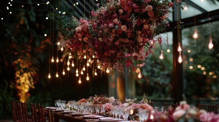 Floral, hanging, indoor, garden party